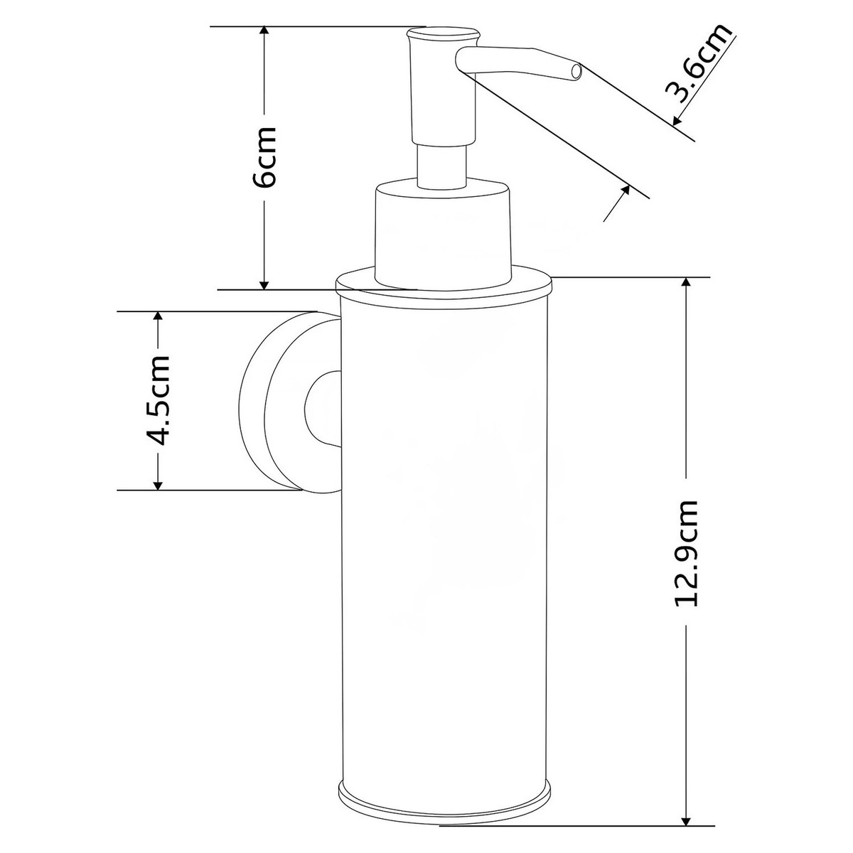 Дозатор для жидкого мыла MEXEN ALL настенный на 180мл округлый металлический черный MEX-70622-70