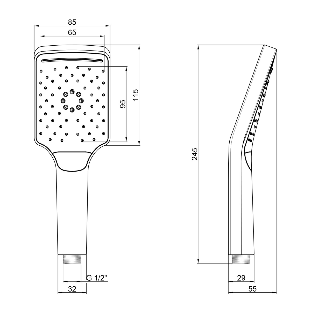 Ручний душ багаторежимна Q-TAP Rucni 115x85мм білий пластик QTRUCA086N3KCW