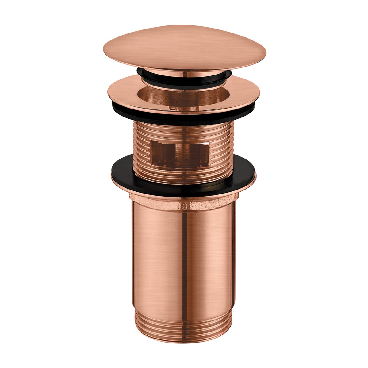 Донний клапан натискний для раковини OMNIRES із переливом метал 1 1/4" матований бронзовий A706CPB