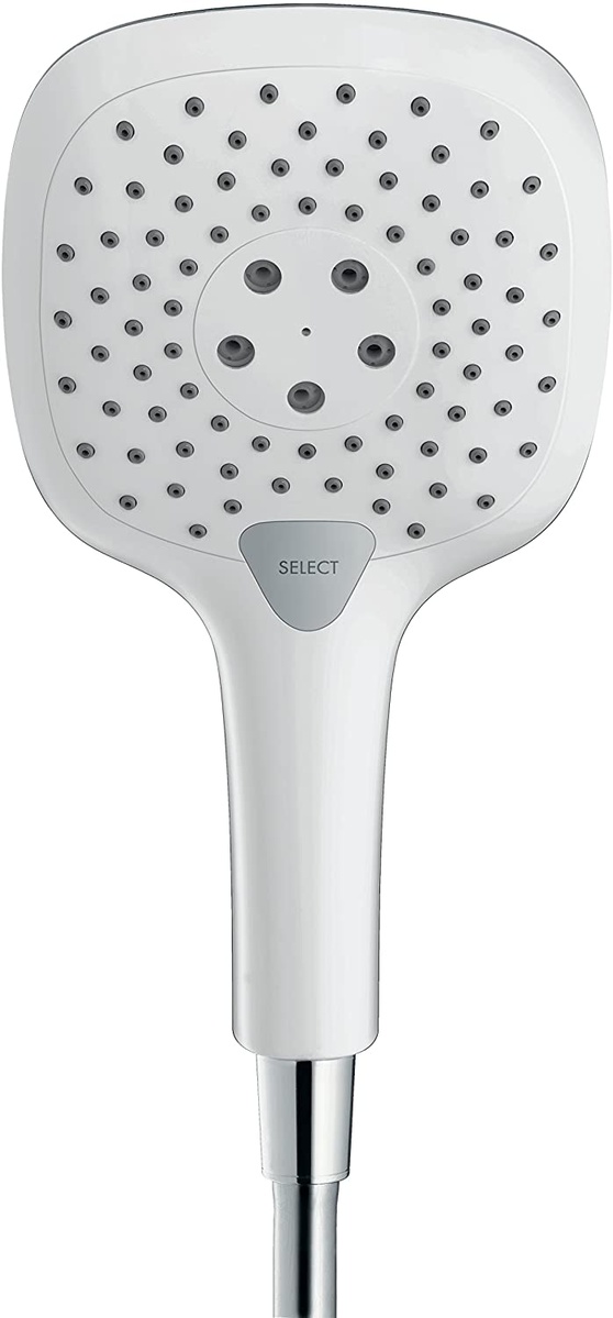 Ручний душ із кнопкою HANSGROHE Raindance Select E 150x150мм білий пластик 26550400