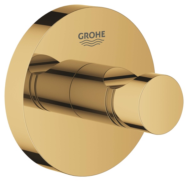 Крючок настенный одинарный GROHE Essentials 40364GL1 округлый металлический золото