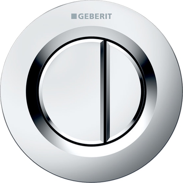 Кнопка зливу для інсталяції GEBERIT Type10 пластикова пневматична подвійна матована хром 116.043.46.1