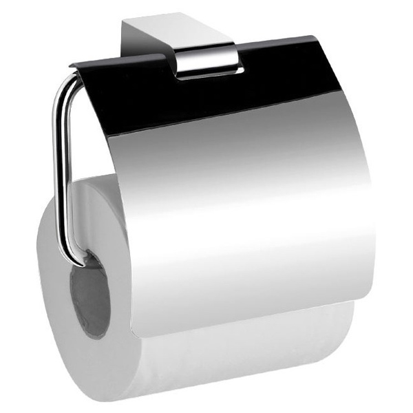 Держатель для туалетной бумаги с крышкой FERRO Audrey прямоугольный металлический хром AD15