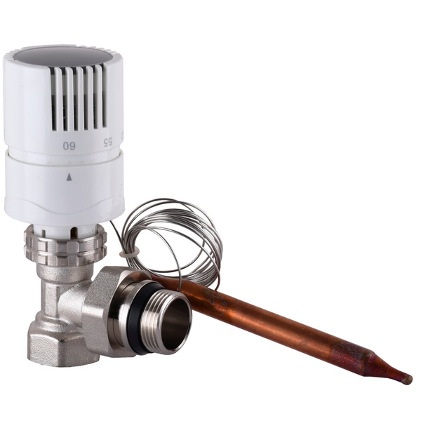 Термостатический радиаторный клапан ECO TECHNOLOGY ECO 01A-5 угловой 3/4"x3/4" с американкой 000023567