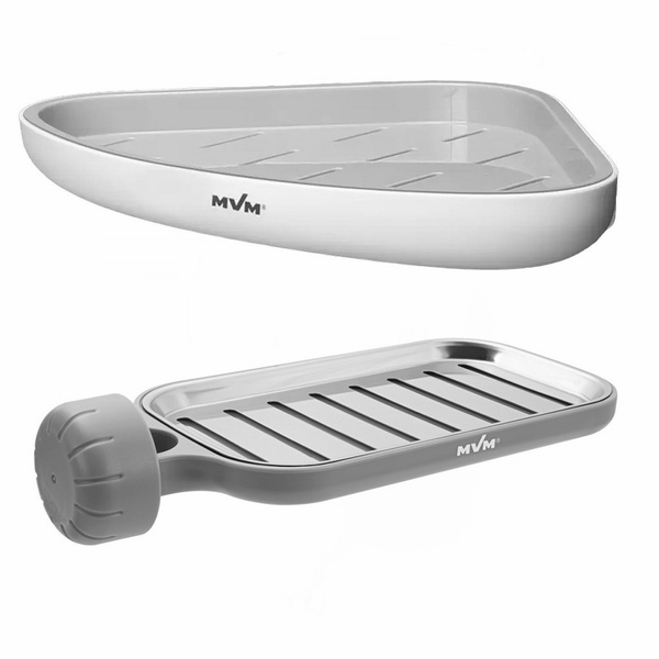 Набір аксесуарів для ванної MVM №9 округлий пластиковий сірий MVM-MH-09 white/gray