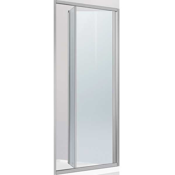 Дверь для душевой ниши DEVIT Fresh стеклянная складная двухсекционная 190x100см прозрачная 4мм профиль хром FEN9210