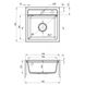Мийка для кухні гранітна квадратна DEANTE Zorba 440x440x184мм із сифоном сіра ZQZ_2103 2 з 5