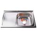 Раковина на кухню металева прямокутна накладна MIRA 500мм x 800мм мікротекстура 0.8мм із сифоном 000015365 1 з 2