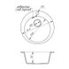 Мойка на кухню керамическая круглая COSH 475мм x 475мм бежевый с сифоном COSHD47K800 2 из 5
