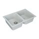 Мийка для кухні гранітна прямокутна PLATINUM 7648W TWIN 760x480x180мм без сифону на дві чаші біла PLS-A24924 3 з 5