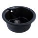 Мийка для кухні гранітна кругла PLATINUM 480 TURAS 480x480x220мм без сифону чорна PLS-A27956 3 з 3