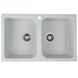 Мийка для кухні гранітна прямокутна PLATINUM 7648W TWIN 760x480x180мм без сифону на дві чаші біла PLS-A24924 1 з 5