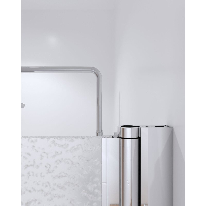 Стінка скляна для ванної права розпашна 130см x 79см Q-TAP Standard скло матовое 6мм профіль хром STDCRM407513APR