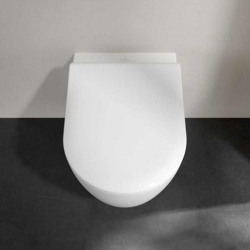 Унітаз підвісний безобідковий білий VILLEROY&BOCH AVENTO із сидінням з мікроліфтом 5656RS01