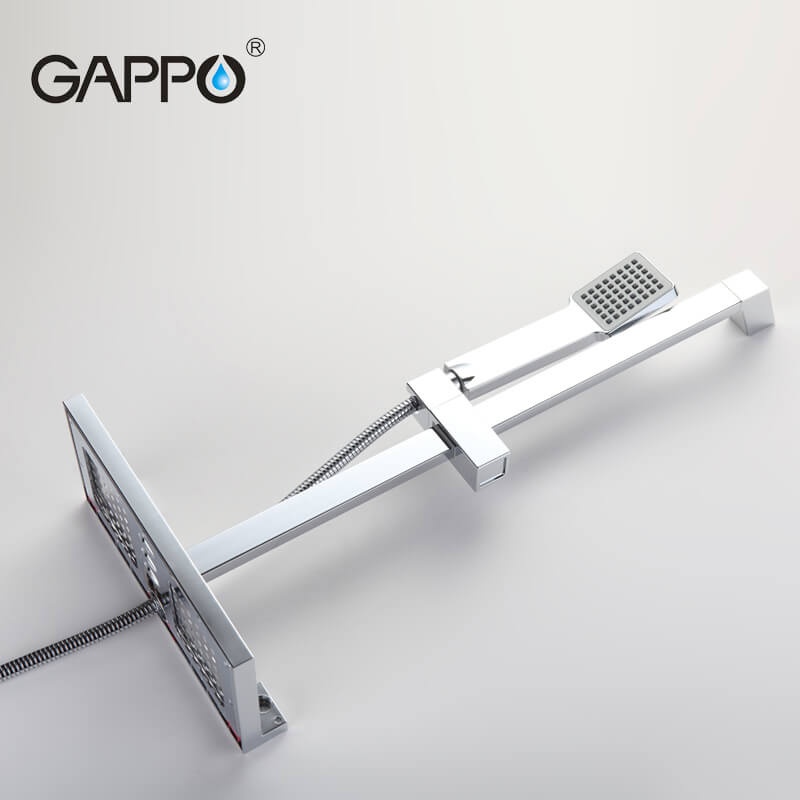 Душовий набір GAPPO із ручною лійкою, шлангом та стійкою 650мм хром G8010