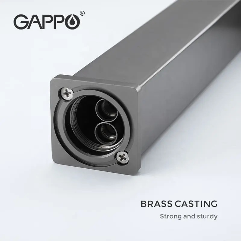 Cмеситель для умывальника с высоким изливом GAPPO графит латунь G1017-92