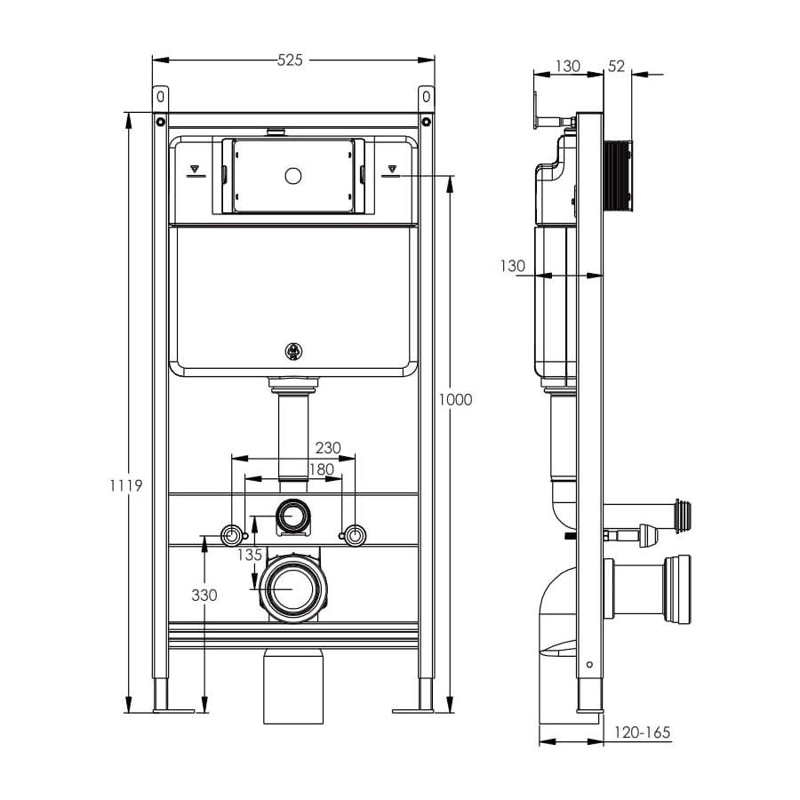 Комплект інсталяції VOLLE MASTER EVO безобідковий унітаз VOLLE з кришкою мікроліфт дюропласт 13-35-373+212010