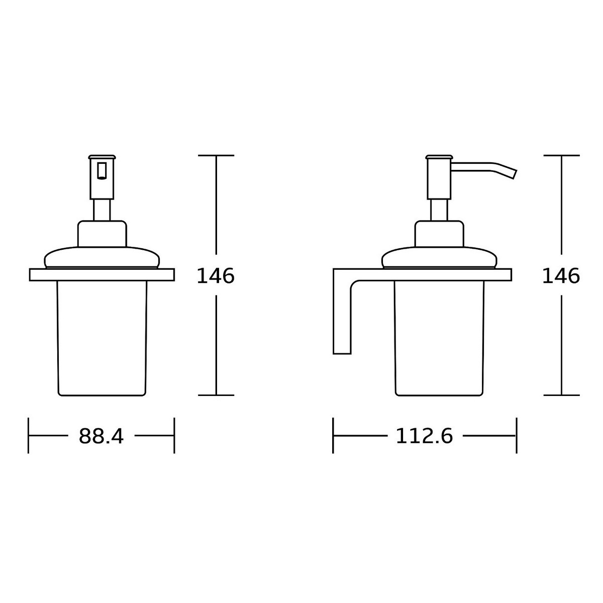 Дозатор для жидкого мыла MEXEN Lea настенный на 180мл округлый стеклянный черный MEX-70260388-70