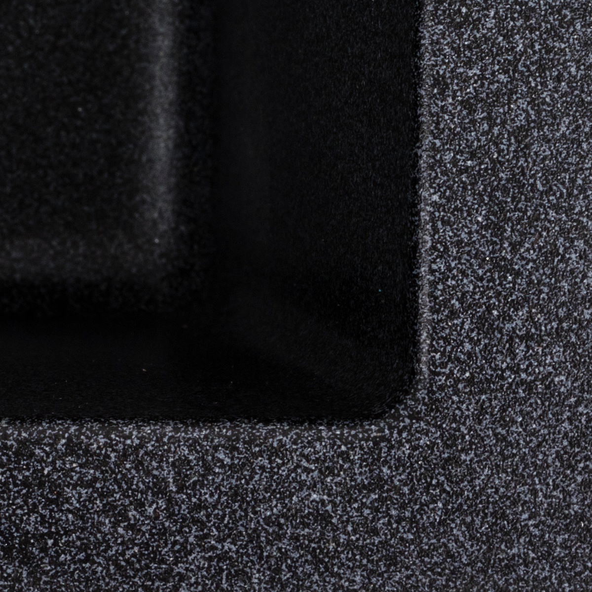 Мийка для кухні гранітна квадратна PLATINUM 4040 RUBA 440x440x200мм без сифону чорна PLS-A40839