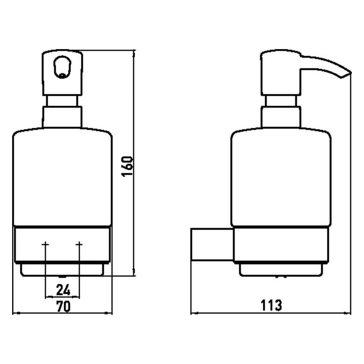 Дозатор для жидкого мыла EMCO Loft настенный на 250мл прямоугольный стеклянный хром 052100101