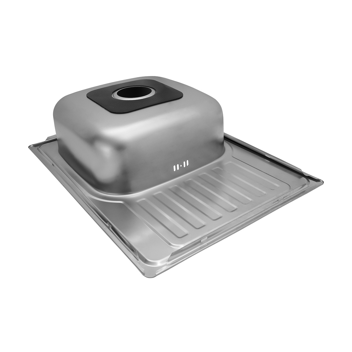 Мийка для кухні із нержавіючої сталі прямокутна KRONER KRP 690x500x180мм матова 0.8мм із сифоном CV022780