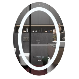Зеркало в ванную MIXXUS Plain 80x60см c подсветкой сенсорное включение антизапотевание овальное MI6933