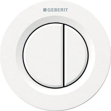 Кнопка слива для инсталляции GEBERIT Type01 пластиковая пневматическая двойная глянцевая белая 116.042.11.1
