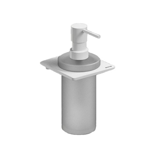 Дозатор для жидкого мыла SONIA S-Cube 172474 настенный на 200мл прямоугольный стеклянный белый