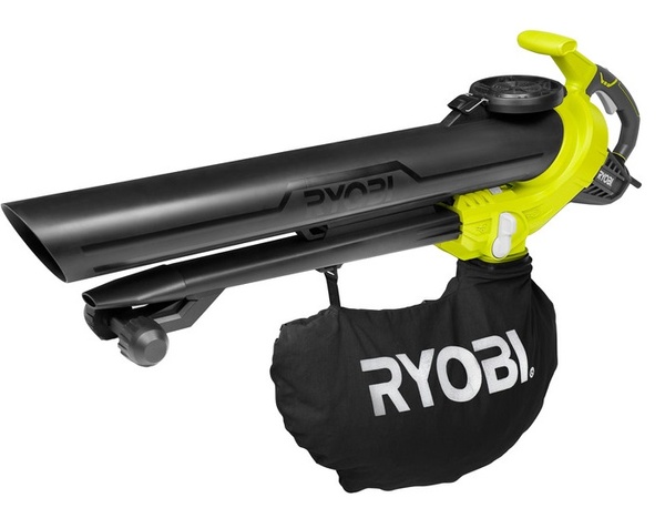 Воздуходув-пылесос садовый Ryobi RBV3000CESV 3000Вт 3в1 375км/ч 960куб/ч эргореме Vertebrae мешок 45л 3.6кг