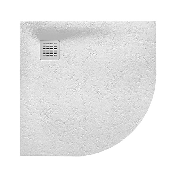 Піддон для душової кабіни ROCA Terran AP10538438401100 90x90x2.8см напівкруглий із штучного каменю із сифоном білий