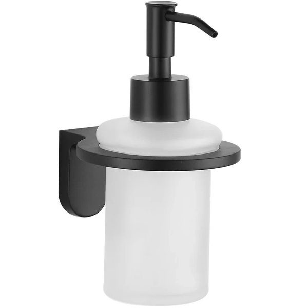Дозатор для жидкого мыла MEXEN Lea настенный на 180мл округлый стеклянный черный MEX-70260388-70