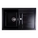 Мойка для кухни гранитная прямоугольная PLATINUM 7850 TROYA 780x500x180мм без сифона черная PLS-A24778 1 из 7