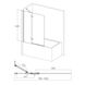 Шторка скляна для ванної універсальна дві секції розпашна 100x140см VOLLE скло прозоре 6мм профиль хром 10-11-102 2 з 3