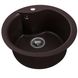Мийка для кухні гранітна кругла PLATINUM 480 TURAS 480x480x220мм без сифону коричнева PLS-A25041 4 з 5