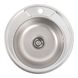 Мийка для кухні із нержавіючої сталі кругла PLATINUM 450 ДЕКОР 450x450x170мм мікротекстура 0.6мм із сифоном PLS-A19724 1 з 7