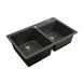 Мийка для кухні гранітна прямокутна PLATINUM 7850 HARMONY 780x500x200мм без сифону на дві чаші сіра PLS-A26539 3 з 5
