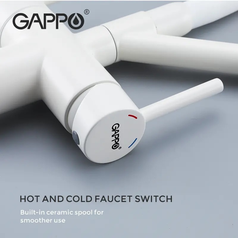 Cмеситель для кухни с краном для фильтрованной воды GAPPO белый латунь G4398-88