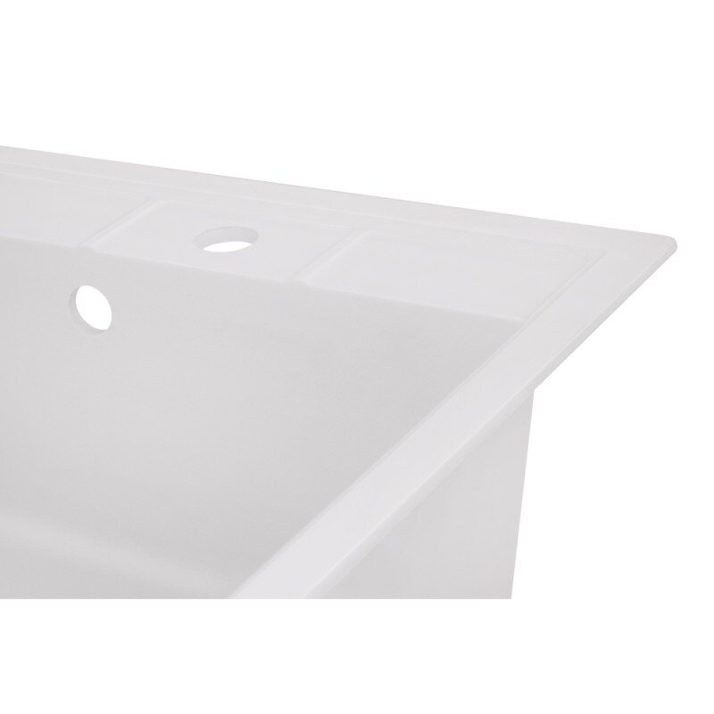 Раковина на кухню композитная прямоугольная LIDZ WHI-01 455мм x 513мм белый без сифона LIDZWHI01460515200