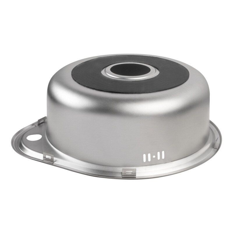 Кухонна мийка металева кругла LIDZ 480мм x 430мм мікротекстура 0.6мм із сифоном LIDZ4843MDEC06