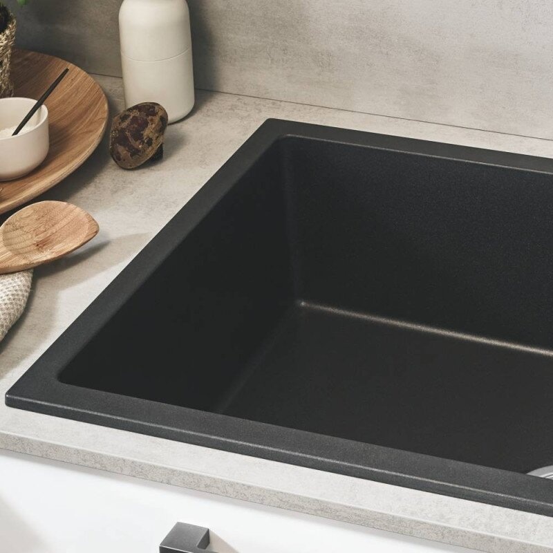 Мийка на кухню керамічна прямокутна GROHE 1000мм x 500мм чорний із сифоном 31645AP0