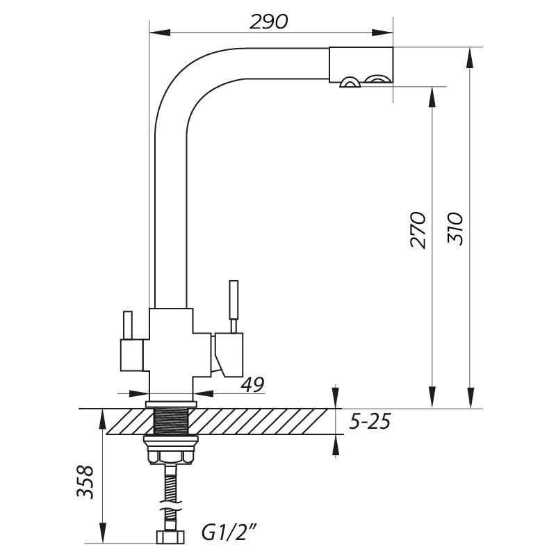Змішувач для кухні із краном для фільтрованої води ZERIX LR4055W-3 білий латунь ZX2643