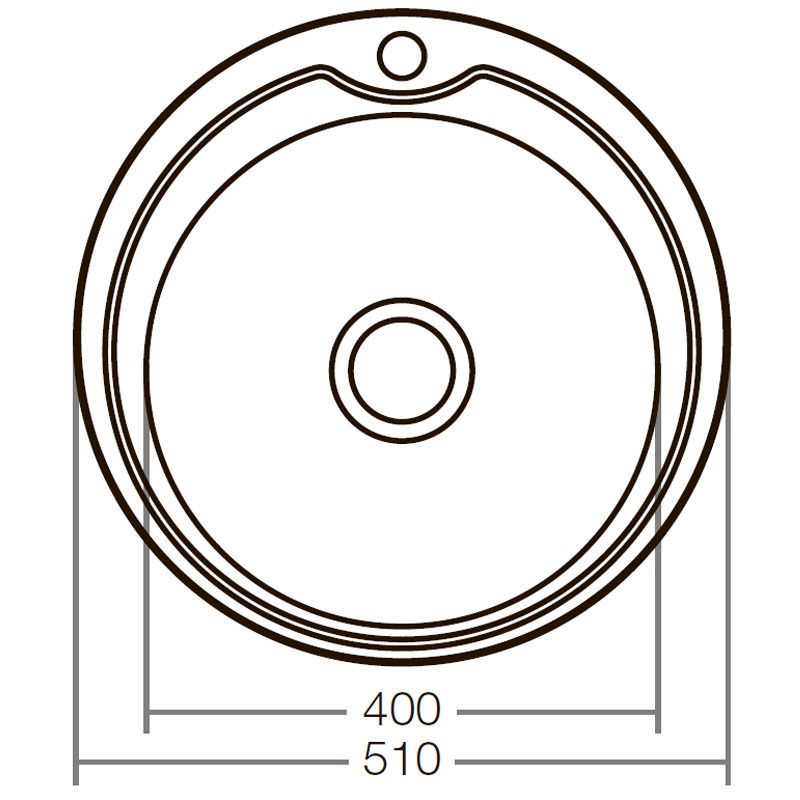 Мийка для кухні із нержавіючої сталі кругла ZERIX Z510-08-180D 510x510x180мм мікротекстура 0.8мм із сифоном ZX1587
