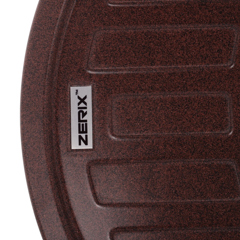 Мийка для кухні гранітна овальна ZERIX ZS-6250R-12 620x500x200мм із сифоном коричнева ZX4552
