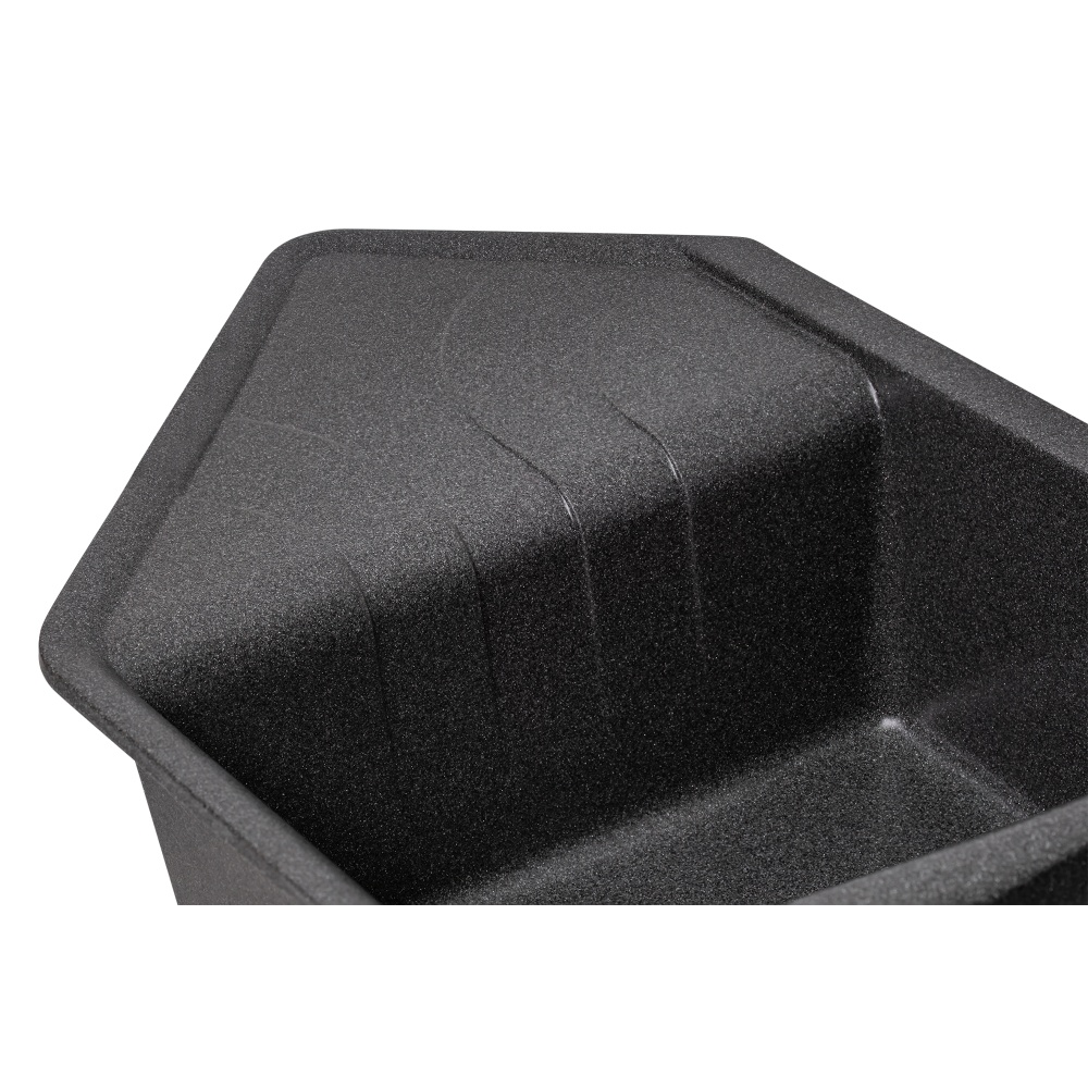Кухонная мойка керамическая ассиметричная LIDZ 1000x500/225 500мм x 1000мм черный на полторы чаши с сифоном LIDZGRF131000500225