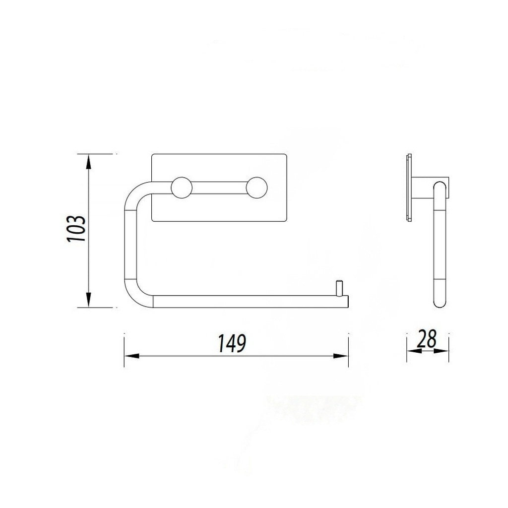 Тримач для туалетного паперу OMNIRES STRONG прямокутний із нержавіючої сталі хром ST30510CR