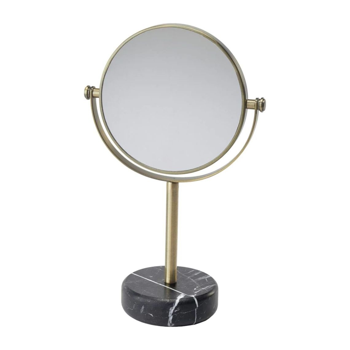 Косметичне дзеркало AQUANOVA Nero кругле настільне з каменю чорне NERMIR-09