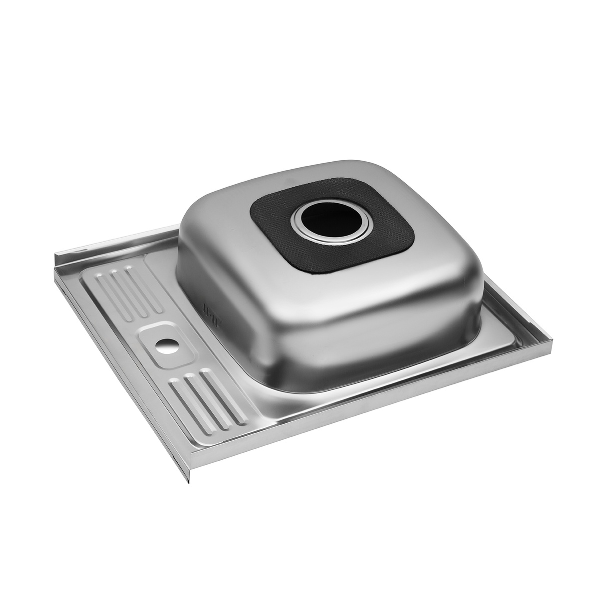 Мийка для кухні із нержавіючої сталі прямокутна накладна KRONER KRP Satin 600x500x160мм матова 0.6мм із сифоном CV031911