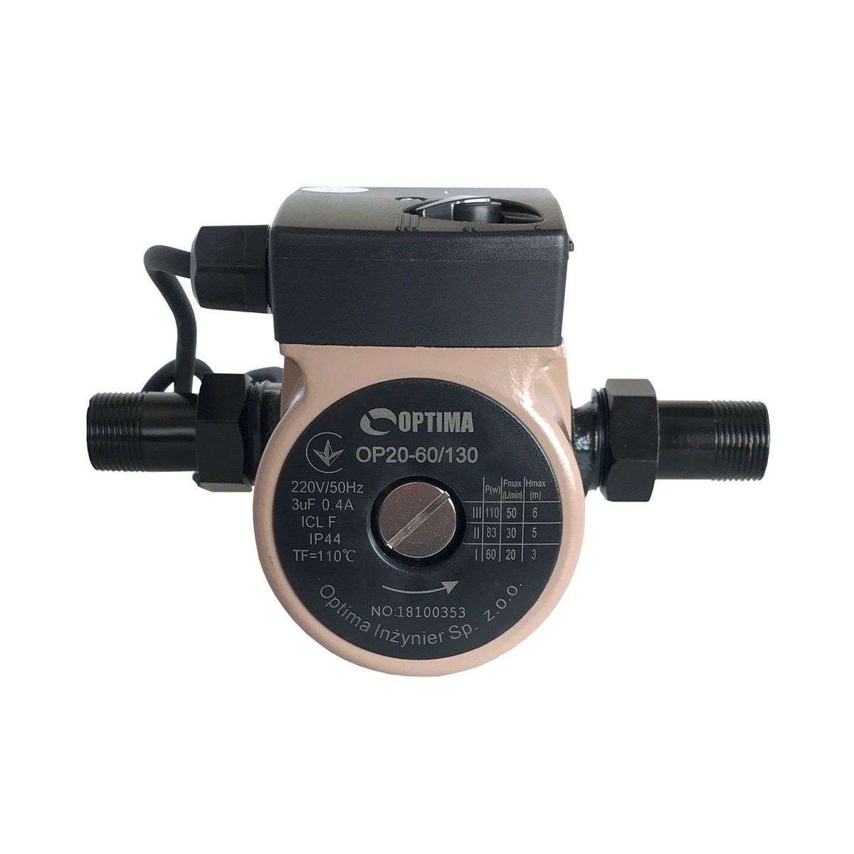 Насос циркуляционный OPTIMA с мокрым ротором OP20-60/130 110Вт 3м&sup3;/ч Hmax 6м 1" 000010569