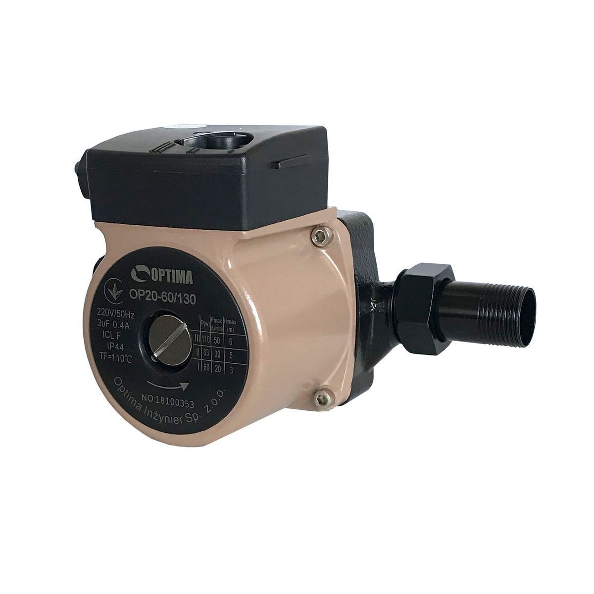 Насос циркуляционный OPTIMA с мокрым ротором OP20-60/130 110Вт 3м&sup3;/ч Hmax 6м 1" 000010569