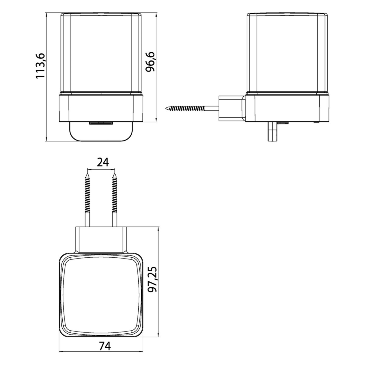 Дозатор для рідкого мила EMCO Loft настінний на 155мл прямокутный скляний хром 052100103